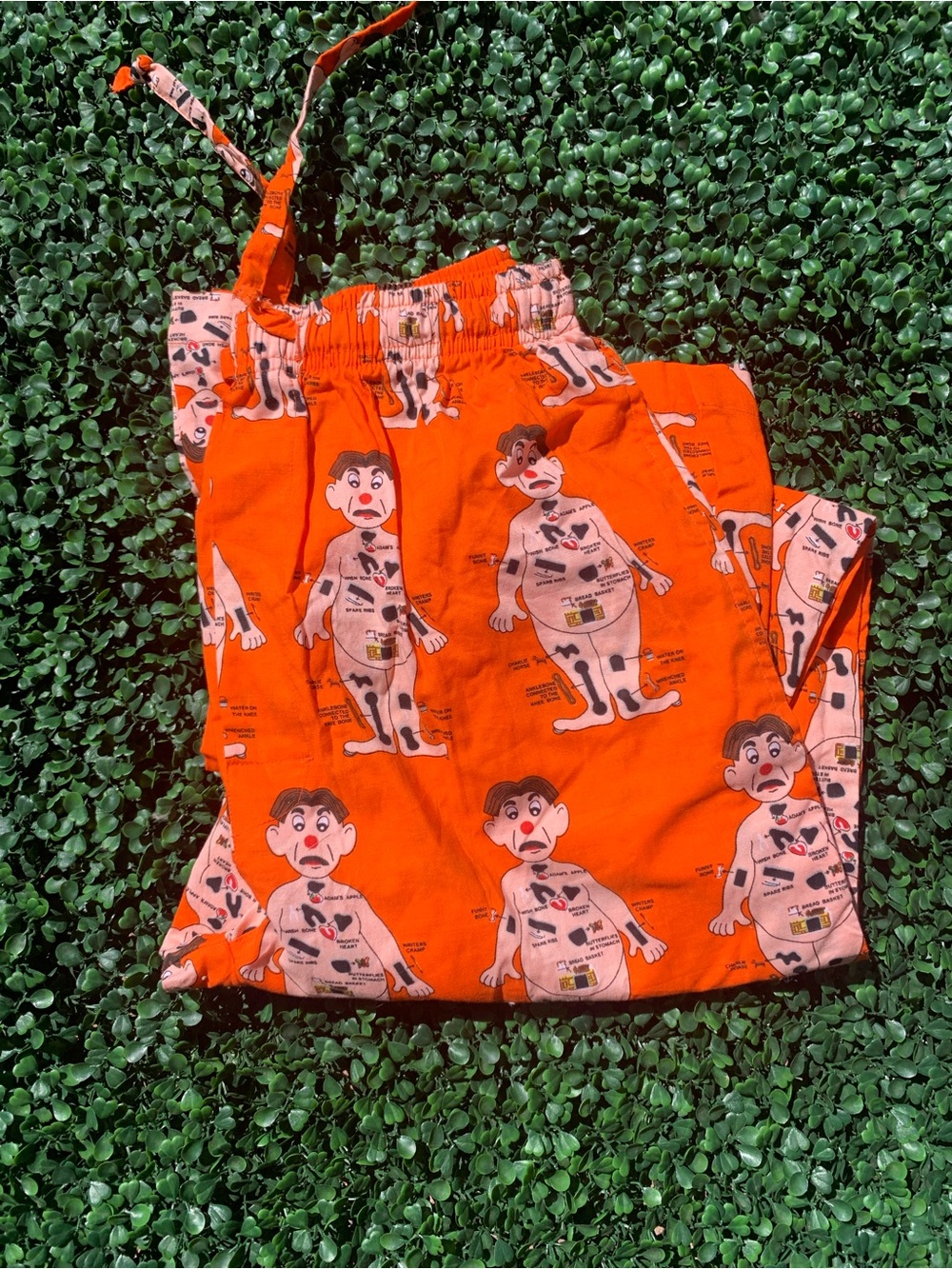 Vintage Y2K Hasbro Operation orange cotton pajama bottoms